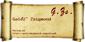 Galó Zsigmond névjegykártya